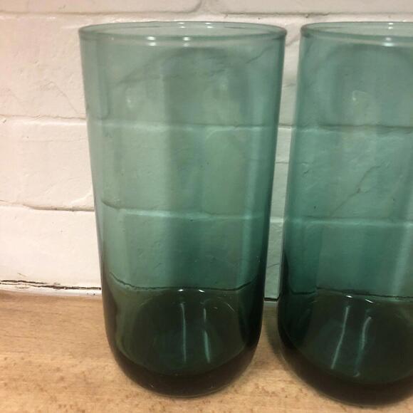 3 Metropolitan Libbey Juniper Emerald Green 18oz Water Tea 4 Glass Tumblers Vtg - Picture 2 of 6